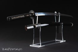 Luxury Katana Kake in plexiglass | Espositore doppio da tavolo per Katana